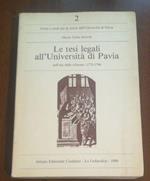 LE Tesi Legali All' Universita Di Pavia