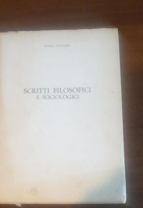 Scrittori filosofici e sociologia - copertina