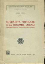 Sovranità popolare e autonomie locali nell'ordinamento costituzionale italiano