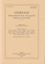 Giornale dell'Istituto Italiano degli Attuari. Anno LXIII - n.1, 1° semestre 2000 (bilingue Italiano, Inglese)