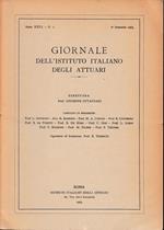 Giornale dell'Istituto Italiano degli Attuari. Anno XXVI - n. 2, 2° semestre 1963 (bilingue Italiano, Inglese)