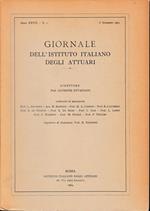 Giornale dell'Istituto Italiano degli Attuari. Anno XXVII - n. 1, 1° semestre 1964 (bilingue Italiano, Inglese)