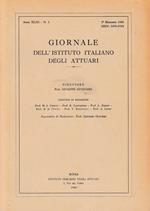 Giornale dell'Istituto Italiano degli Attuari. Anno XLIII - n. 2, 2° semestre 1980