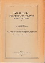 Giornale dell'Istituto Italiano degli Attuari. Anno XXVIII - n. 1, 1° semestre 1965