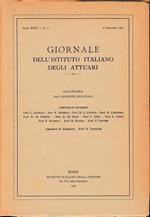 Giornale dell'Istituto Italiano degli Attuari. Anno XXIN - n. 1, 1° semestre 1961