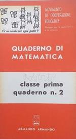 Quaderno di matematica. Classe prima quaderno n. 2