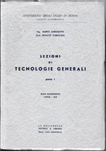 Lezioni di tecnologie generali, parte I. Anno accademico 1953-54