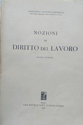 Nozioni di diritto del lavoro - Francesco Santoro-Passarelli - copertina