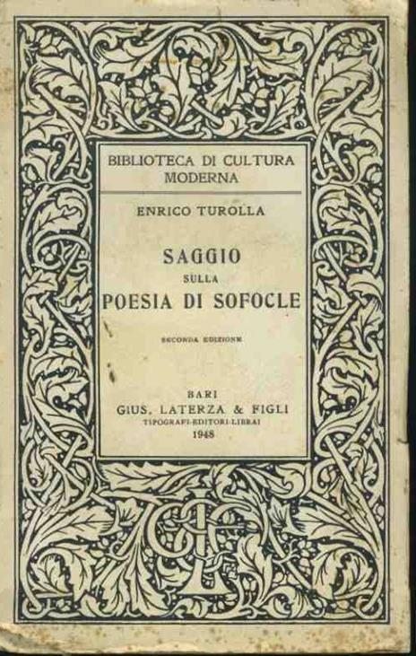 Saggio sulla poesia di Sofocle - Enrico Turolla - 2