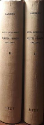 Sistema istituzionale del diritto privato italiano:Volume I p.913 (Introduzione - parte preliminare - parte generale - diritti della personalità - diritto di famiglia diritti reali), Volume II p.1099 (obbligazioni e contratti - successioni per cause