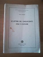 Le lettere del Cinquecento: stile e costume