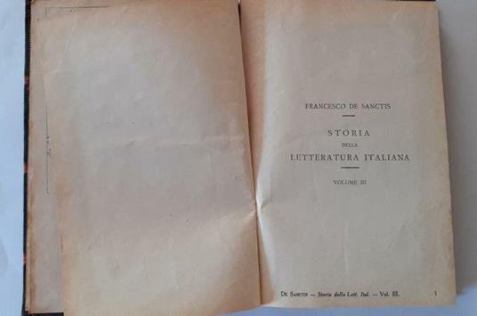 Storia della letteratura italiana. Volume III - Francesco De Sanctis -  Libro Usato - Istituto Editoriale Italiano 