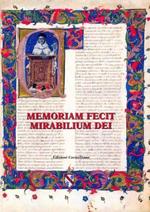 Memoriam fecit mitabilium dei. Scritti in onore di Emanuele Boaga