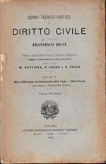 Corso teorico-pratico di Diritto Civile, vol. 1