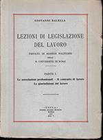 Lezioni di legislazione del lavoro, parte prima