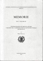 Memorie in 8° - volume IX. Testimonianze islamiche a Roma. I 
