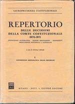 Repertorio delle decisioni della Corte Costituzionale 1970-1971, vol. 1