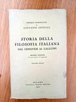 Storia della filosofia italiana dal Genovesi al Galluppi Vol. 1