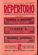 Repertorio. Rassegna quindicinale di radiocommedie. Anno 1, n. 3. 1949