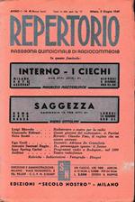 Repertorio. Rassegna quindicinale di radiocommedie. Anno 1, n. 4. 1949