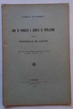 Zone di piovosità e densità di popolazione nelaa Prov. di Lecce