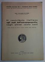 Il contributo italiano agli studi dell'antropogeografia negli ultimi cento anni