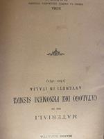 Materiali per un catalogo dei fenomeni sismici avvenuti in Italia (1800-1872)