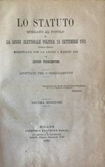 Lo Statuto spiegato al popolo e la legge elettorale politica 24 settembre 1882