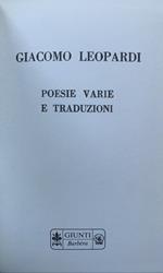 Poesie varie e traduzioni