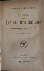 Storia della letteratura italiana. Volume primo