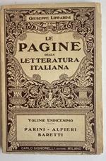 Le pagine della letteratura italiana. Volume undicesimo. Parini - Alfieri - Baretti
