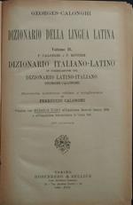 Dizionario della lingua latina. Dizionario italiano-latino