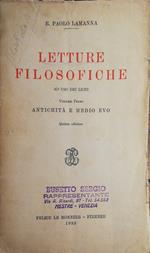 Letture Filosofiche ad uso dei licei Vol. I