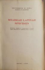 Milesiae Latinae Specimen