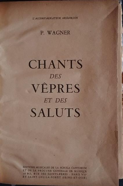 Chants des vepres et des saluts - copertina