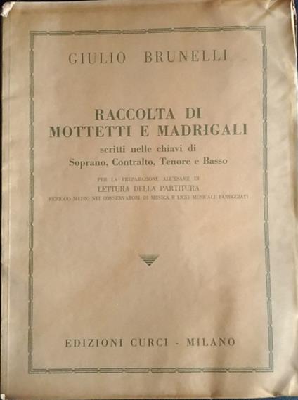 Raccolta di mottetti e madrigali - copertina