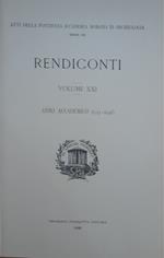 Atti della Pontificia Accademia Romana di Archeologia. Rendiconti. Vol. XXI. Anno accademico 1945-1946