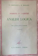 Nozioni ed esercizi di analisi logica per la scuola media inferiore