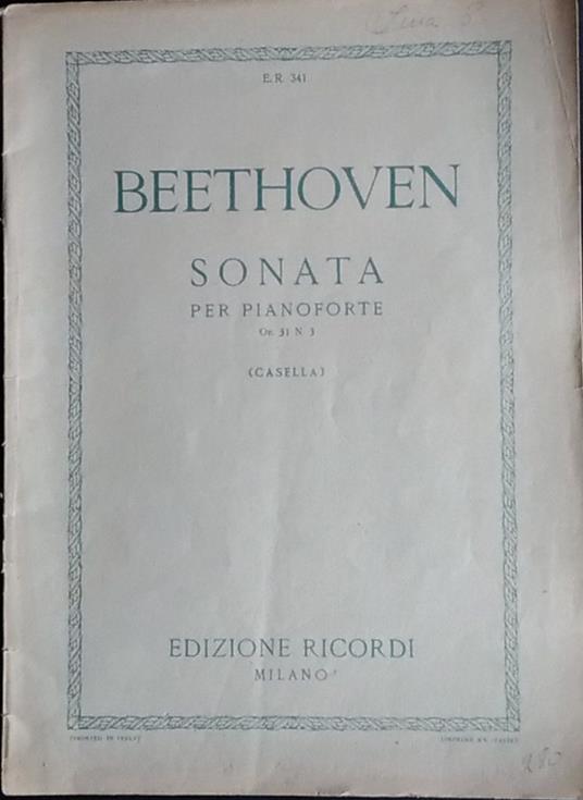 Sonata per pianoforte. Op. 31 N. 3 - copertina