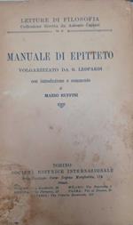 Manuale di epitteto. Volgarizzato da G. Leopardi