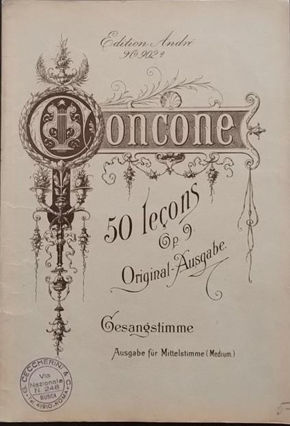 50 lecons. Op. Original Ausgabe - copertina