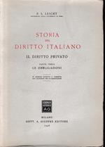Storia del Diritto Italiano. Il Diritto Privato, parte terza. Le obbligazioni