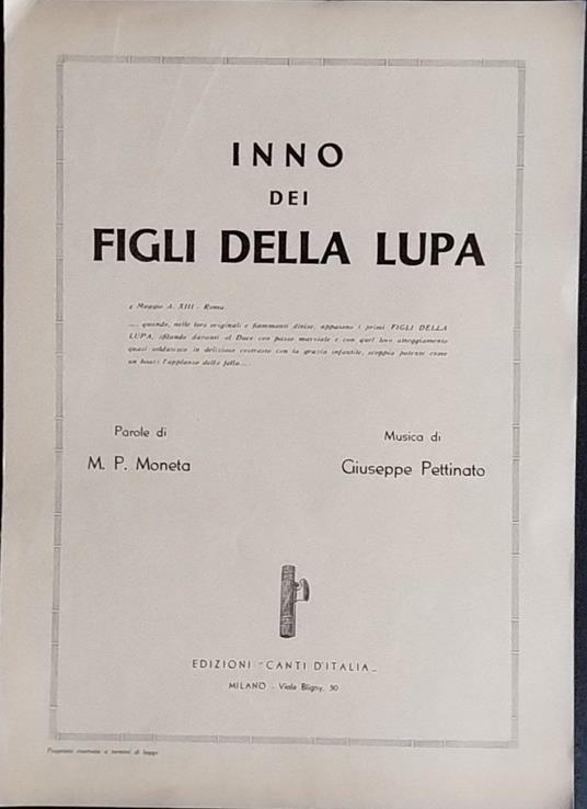 Inno dei figli della lupa - copertina