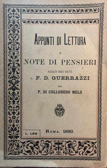 Appunti di lettura e note di pensieri - Francesco Domenico Guerrazzi - copertina