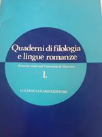 Quaderni di filologia e lingue romanze vol 1