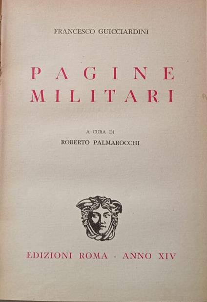 Pagine militari - Francesco Guicciardini - copertina