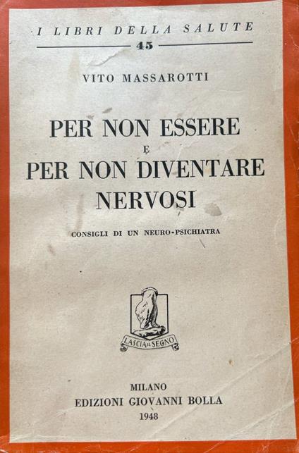 Per non essere e per non diventare nervosi - copertina