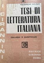 Tesi di letteratura italiana