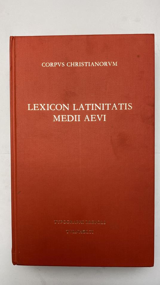 Lexicon latinitatis medii aevi - copertina