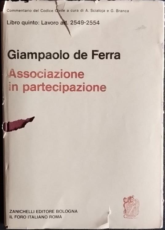 Associazione in partecipazione - copertina